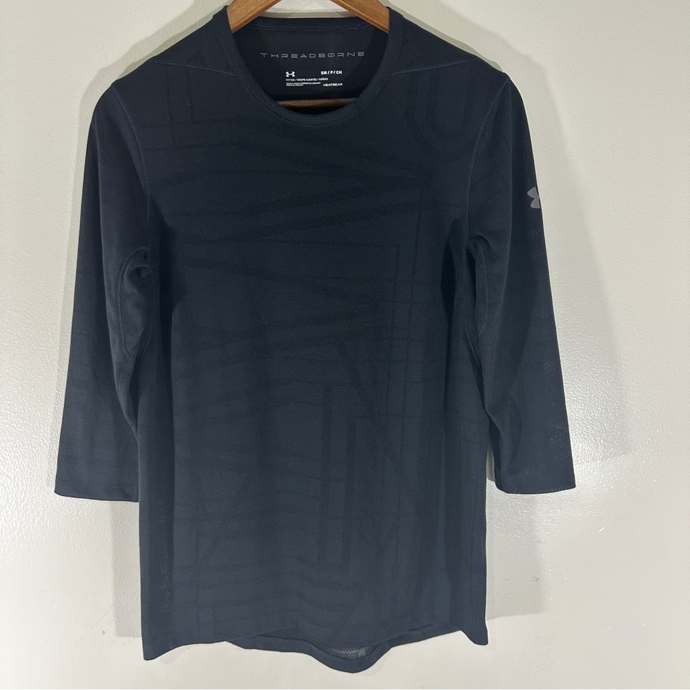 Under Armour Threadborne Utility 3/4 Sleeve Tee Black Men’s S - Picture 3 of 9